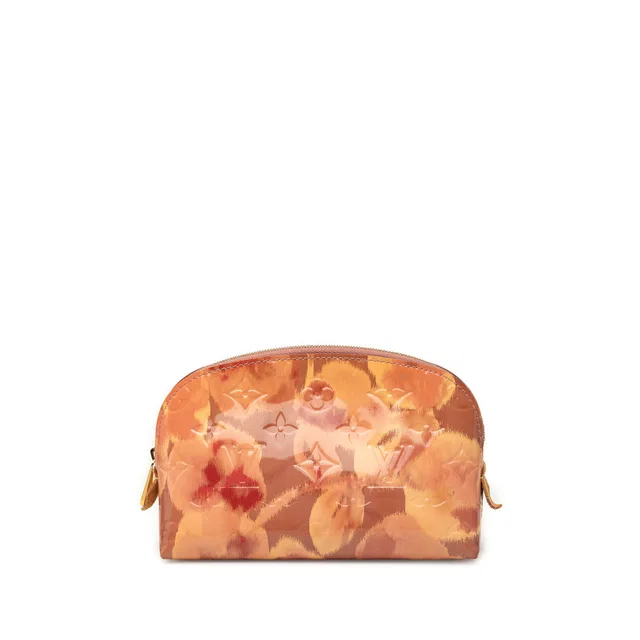 Pink Louis Vuitton Monogram Vernis Ikat Cosmetic Pouch in Pink Leather from Designer Revival