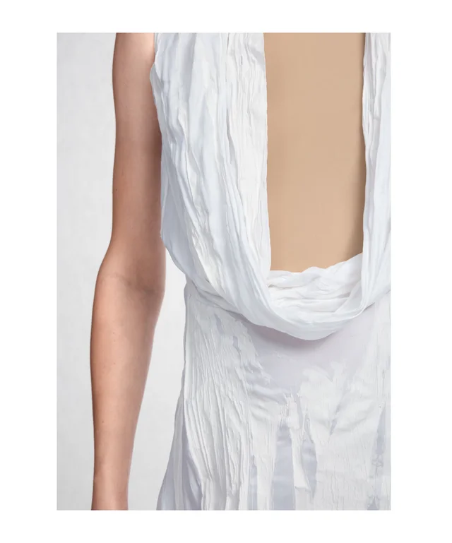 Maison Margiela Cowl-Neck Crinkled Maxi Dress, photo 4 of 5 from SENSER