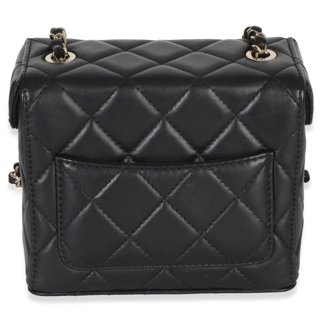 Chanel Black Quilted Lambskin Small Secret Box Bag Leather Handbag in Black Lambskin from HEWI, photo 2 of 2