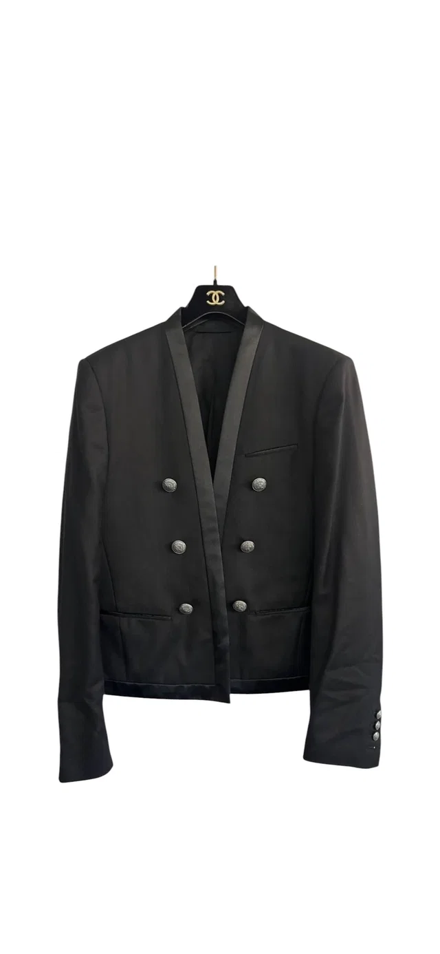 Balmain Black Blazer Jacket Sz 50 in Black from Luxury Promise