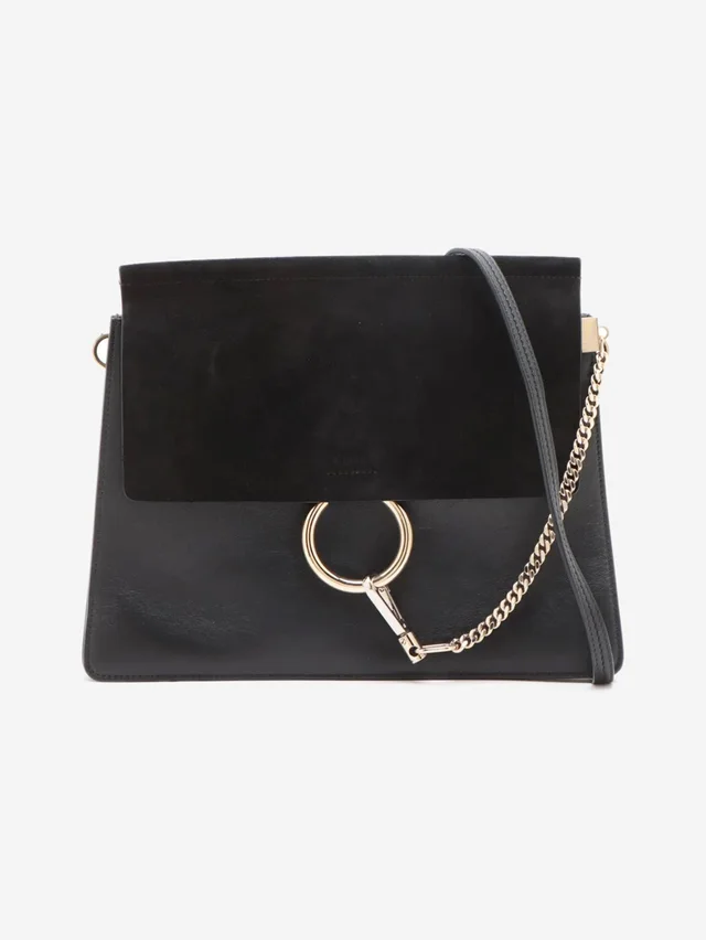 Chloé Black Fay leather shoulder bag in Black Leather from Sign of the Times