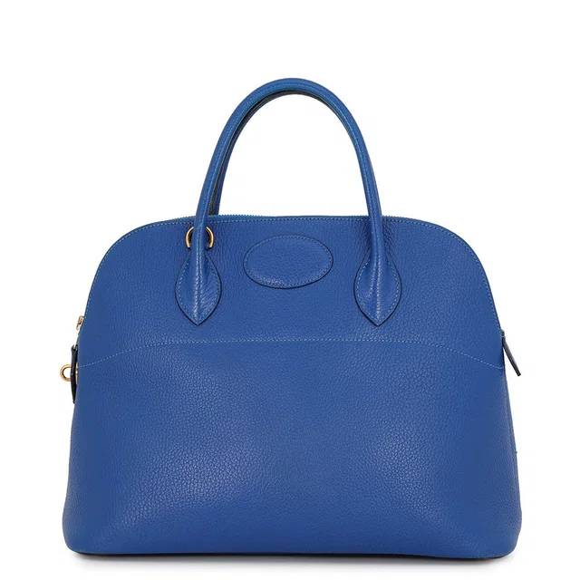 Hermès Bolide Blue Ardennes Leather Size 35 in Blue Leather from GALLERY RARE