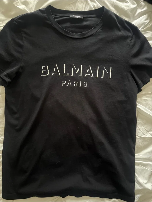 Balmain Crew Neck Shirt in black|white from Poshmark