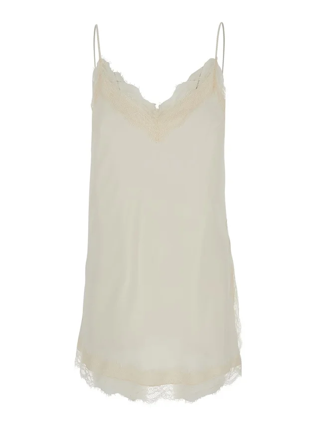ROHE White 'Lace' Camisole with Lace Details - Viscose - Women in White, photo 2 of 6 from Gaudenzi Boutique