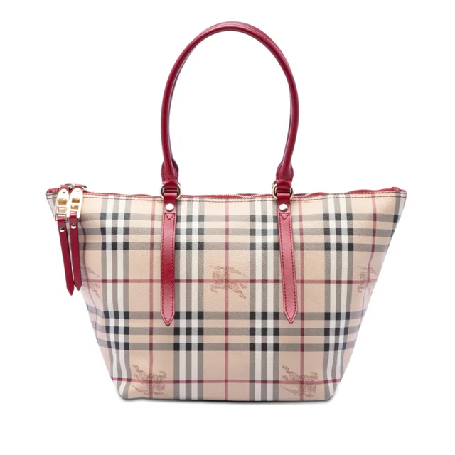 Red Burberry Small Haymarket Check Coated Canvas Salisbury Tote in Red Coated canvas from Designer Revival, photo 1 of 1