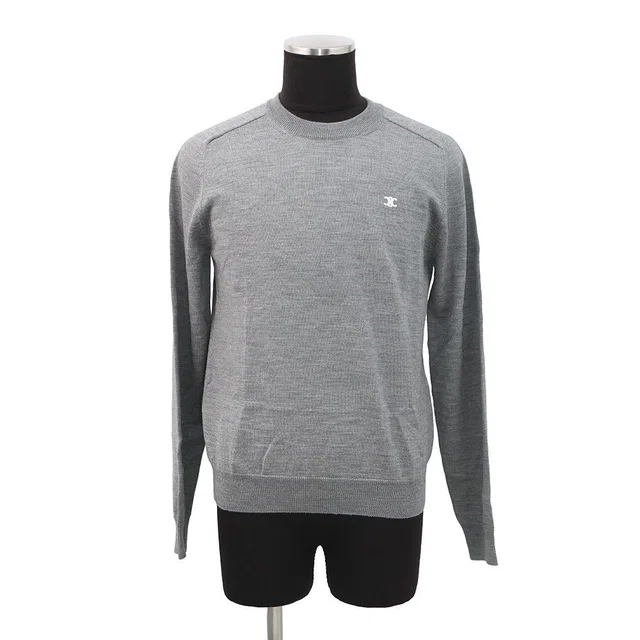 Celine Sweater Triomphe Crew Neck Wool x S Midi Amgre in Wool from The Reluxe