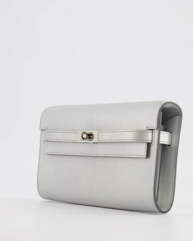 Hermès Kelly To Go Bag in Silver Goatskin from Sellier, photo 12 of 21
