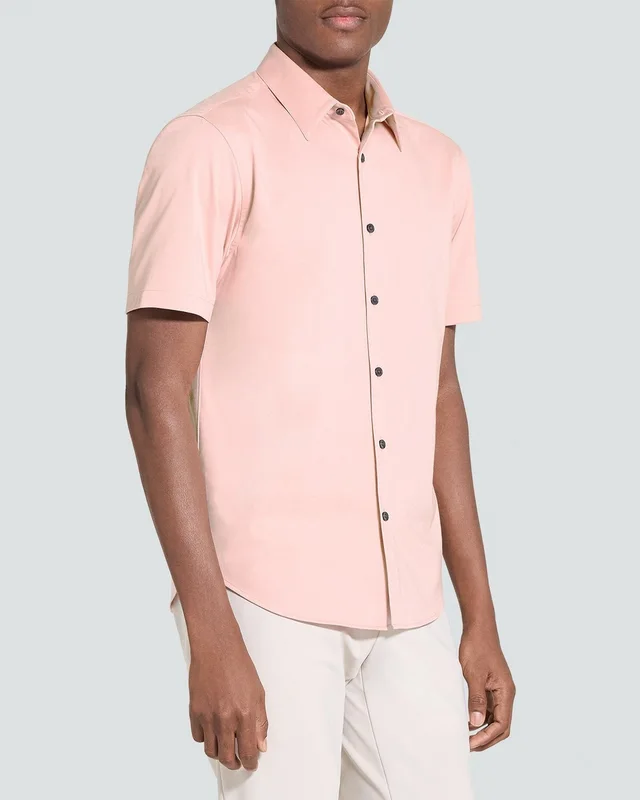Theory Irving Short-Sleeve Shirt in Structure Knit, photo 3 of 6 from Theory