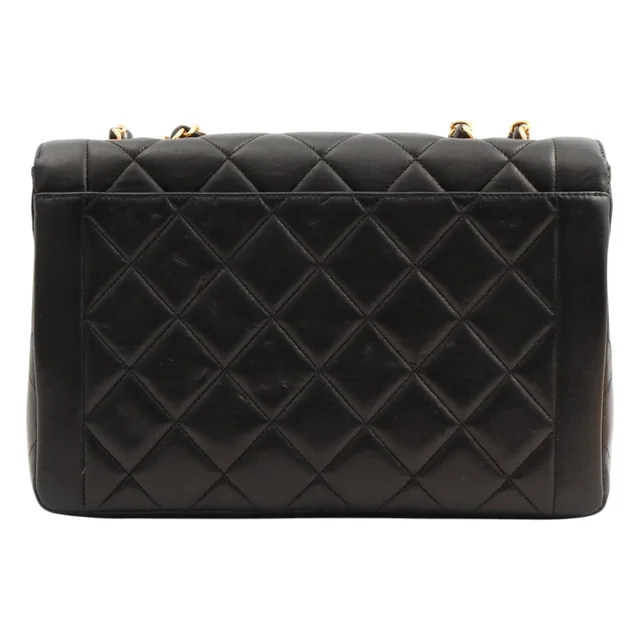Chanel Vintage Matelasse CC Turnlock Chain Shoulder Bag, Black, circa 1995 in Black Lambskin from VINTAGE QOO TOKYO, photo 2 of 2