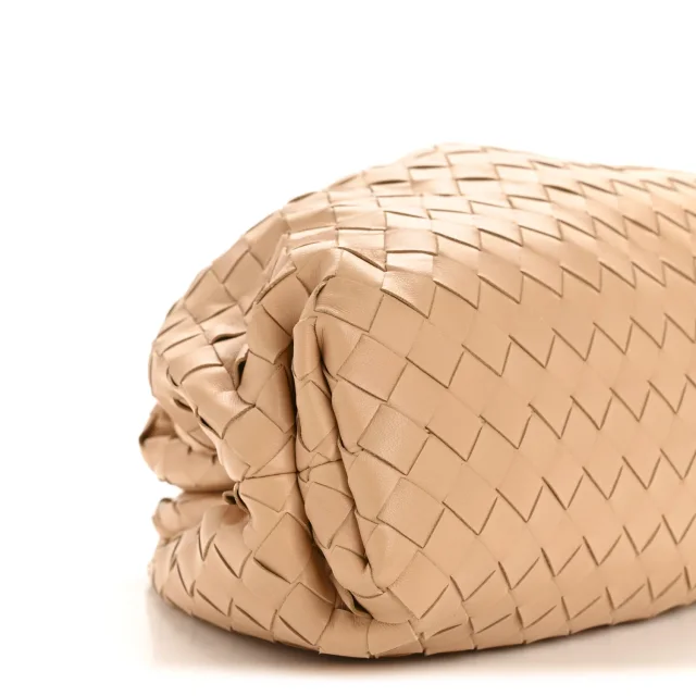 Bottega Veneta Nappa Maxi Intrecciato The Pouch Oversized Clutch Almond in Nappa leather from FASHIONPHILE, photo 9 of 11