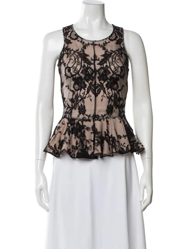 Alexander McQueen 2012 Lace Top in black from The RealReal