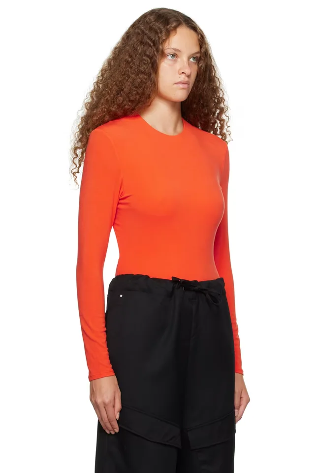 Paris Georgia Orange Backless Bodysuit, photo 2 of 3 from SSENSE