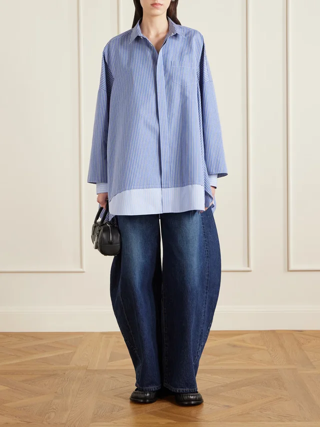 SACAI Belted high-rise barrel-leg jeans in Blue, photo 2 of 2 from NET-A-PORTER (Canada)