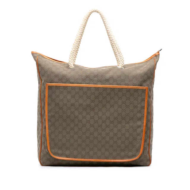 Brown Gucci GG Canvas Rope Tote in Brown Canvas from Designer Revival, photo 1 of 1