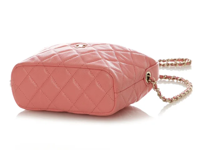Chanel Small Pink Quilted Caviar Hobo Clutch in Pink Caviar leather from Ann's Fabulous Finds, photo 7 of 10