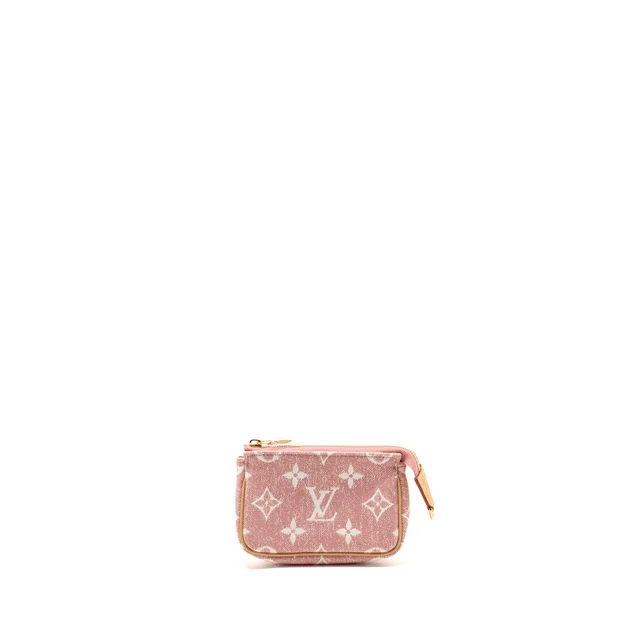Louis Vuitton Micro Pochette Accessoires Monogram Jacquard Denim Pink GHW in Pink Denim from EMIER