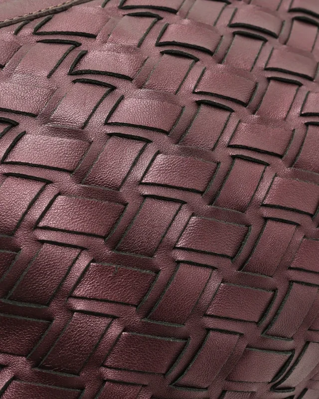 Miu Miu Plum Woven Zip Clutch Bag in Woven leather from A Retro Tale, photo 7 of 10