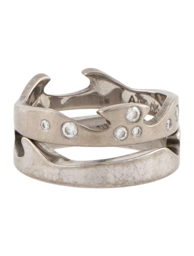 Georg Jensen 18K Diamond Fusion Band Ring Set in multicolor from The RealReal