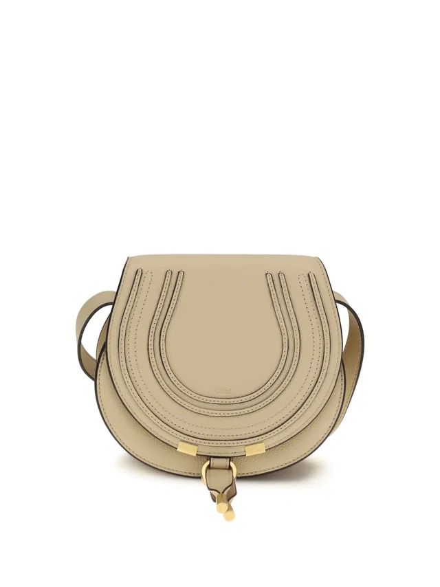 Chloé Marcie Shoulder Bag — Beige Calf Leather Bos Taurus in Beige Calfskin from HEWI