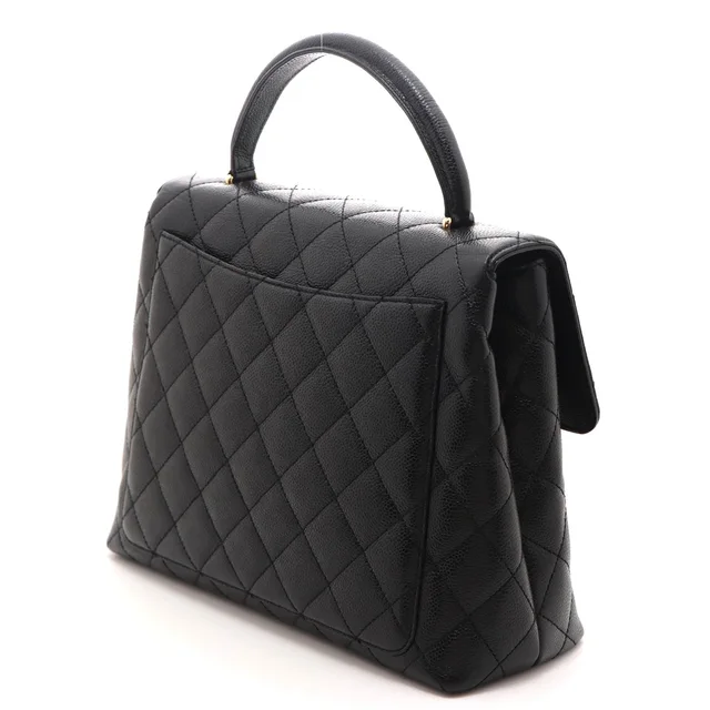 Chanel Quilted Handle Handbag Caviar Leather Black in Black Caviar leather from The Reluxe, photo 2 of 2