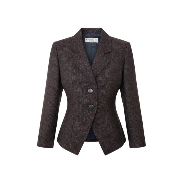 Dior Tailored Jacket Wool Black Bordeaux in Black Wool from The Reluxe