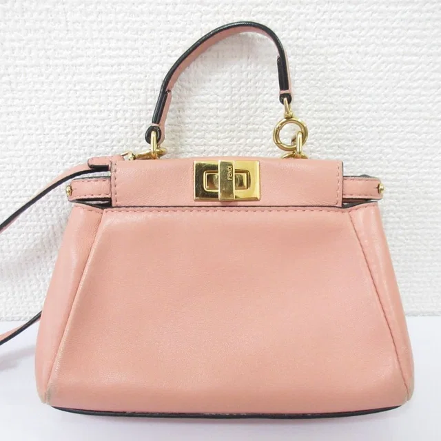 Fendi Micro Peekaboo 2-Way Shoulder Bag Pink in Pink from The Reluxe