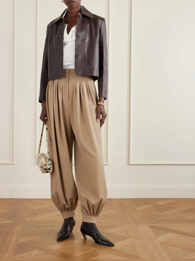 ALTUZARRA Chapman pleated wool-twill tapered pants in Brown, photo 2 of 2 from NET-A-PORTER (Canada)