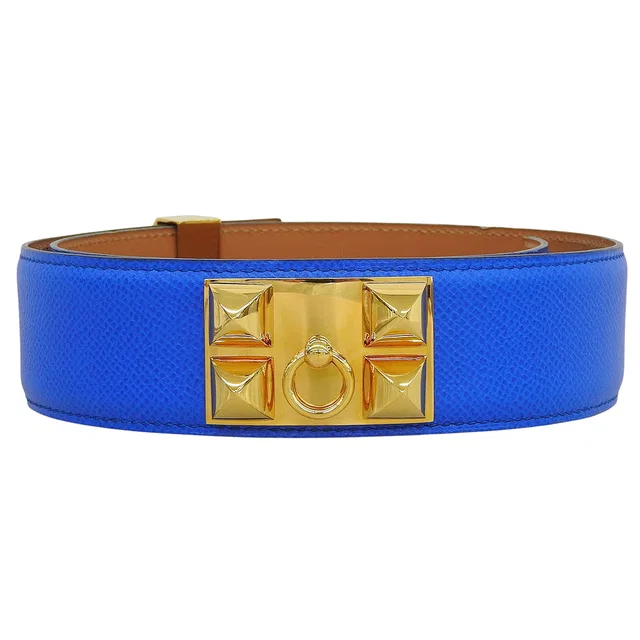Hermès 1995 Collier de Chien Belt, Bleu France in Blue from VINTAGE QOO TOKYO