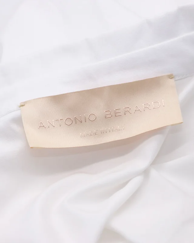 Antonio Berardi Oversized Ruffled Ruched Shirt in White Cotton in white, photo 5 of 6 from ShopSimon