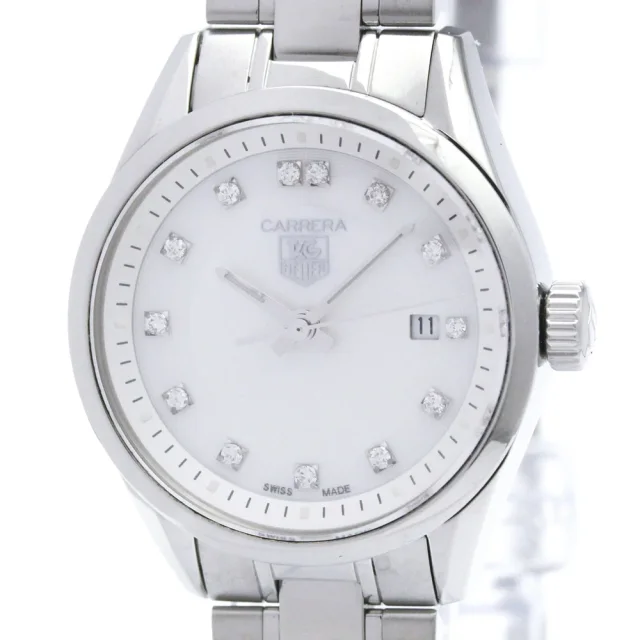 TAG Heuer Carrera Diamond MOP Dial Steel Ladies Watch WV1411 Polished in White shell from Elady