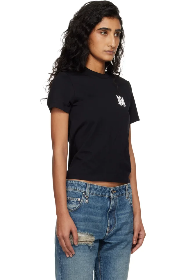 AMIRI Black MA Core Logo T-shirt, photo 2 of 4 from SSENSE