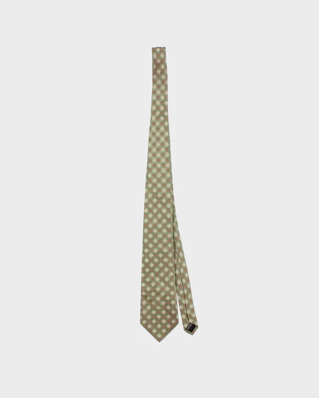 Vintage 2010s Balmain Checkerboard Silk Tie in Silk from Rokit Vintage