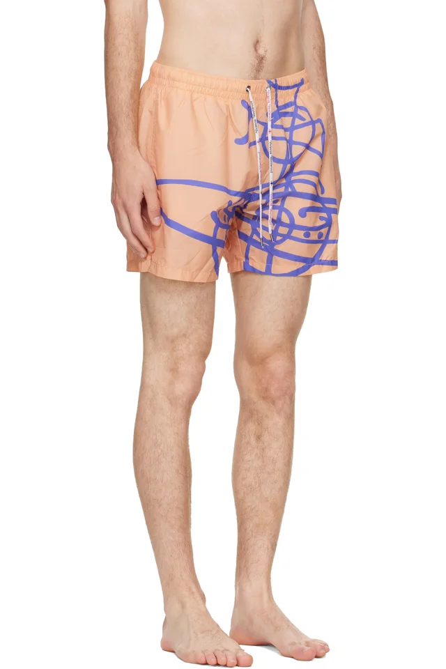 Vivienne Westwood Orange Surf Boxer Swim Shorts, photo 2 of 4 from SSENSE