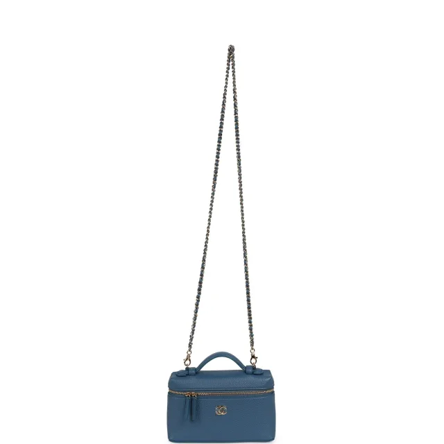 Chanel "Supple" Top Handle Long Vanity Case in Blue Caviar leather from Madison Avenue Couture, photo 7 of 9