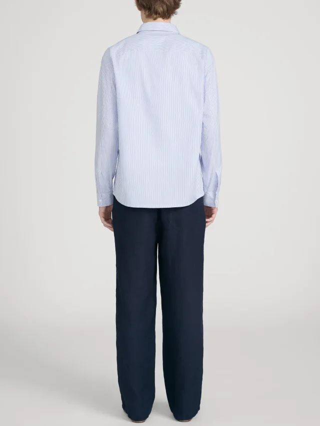 FRAME Oxford Shirt in BLUE STRIPE, photo 6 of 14 from FRAME