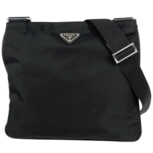 Prada Shoulder Bag Nylon Nero in Black Nylon from The Reluxe