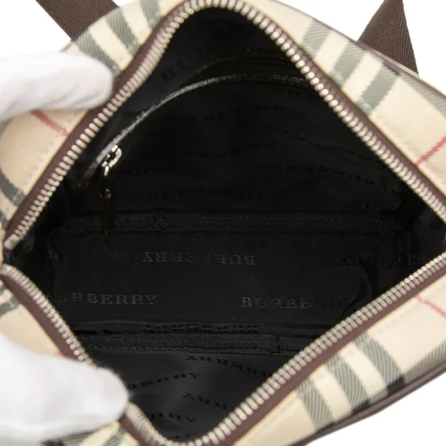 Beige Burberry House Check Canvas Crossbody in Beige Canvas from Designer Revival, photo 4 of 6