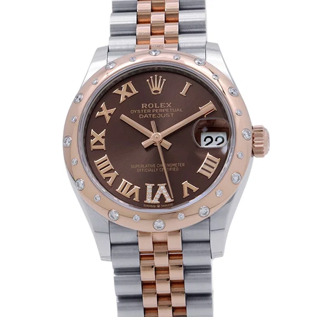 Rolex Datejust Diamond Bezel W31mm Stainless Steel K18PG Chocolate Dial278341RBR in Brown from GALLERY RARE