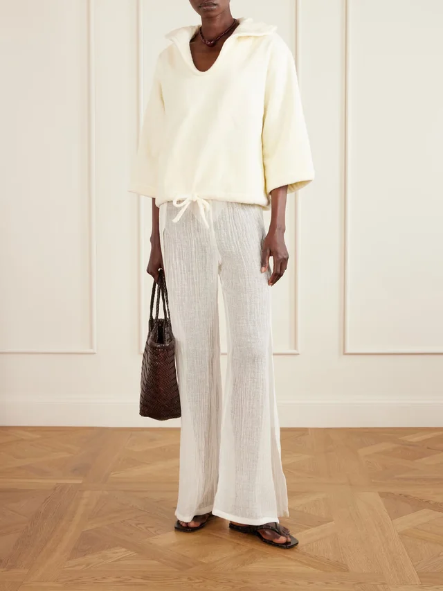 LISA MARIE FERNANDEZ Sailor cotton-terry top in Beige, photo 2 of 2 from NET-A-PORTER (Canada)