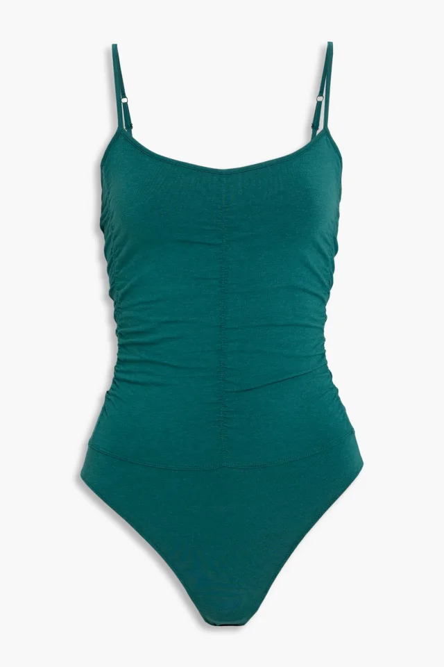 Another Tomorrow Ruched Stretch Jersey Bodysuit, photo 2 of 7 from THE OUTNET