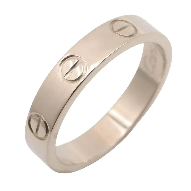 Cartier Mini Love Au750 White Gold Ring Size 9.5 in White from LuxUness