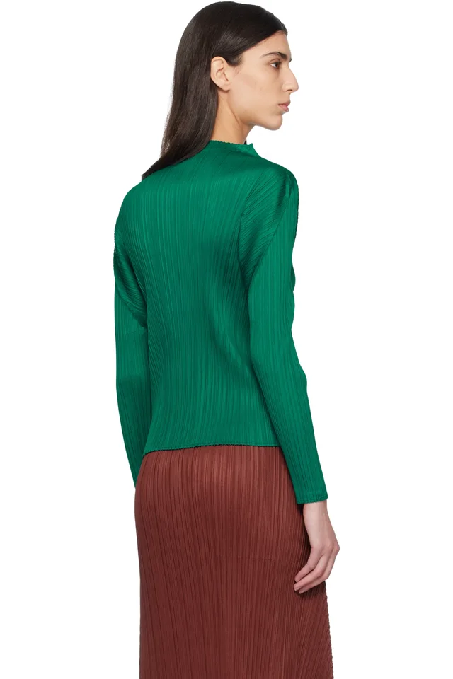 PLEATS PLEASE ISSEY MIYAKE Green Monthly Colors November Top, photo 3 of 4 from SSENSE