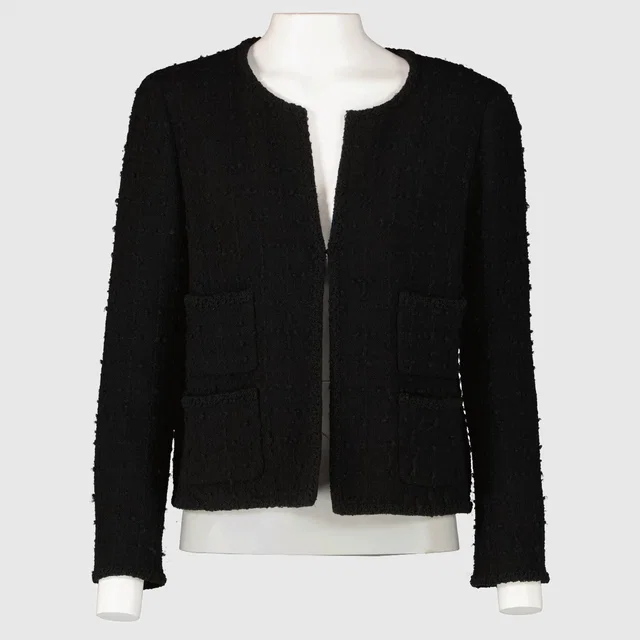 Chanel 09A Black Tweed Jacket - Size FR40 in Black Tweed from Labellov