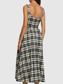 Alessandra Rich Long Dress with Square Neckline in 100% Virgin Wool, photo 3 of 5 from LUISAVIAROMA