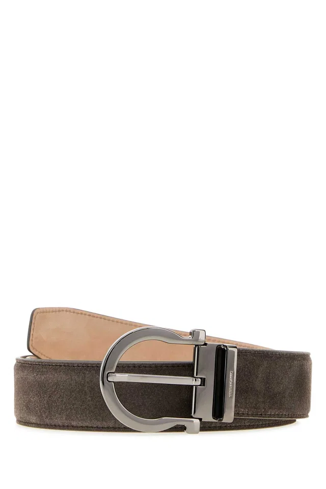 Ferragamo Gancio Belt — Brown in Brown Suede from HEWI