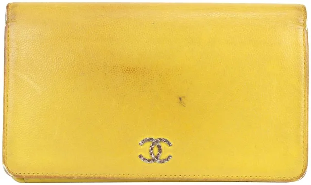 Chanel Yellow Leather CC Flap Wallet in Yellow Leather from Bagriculture