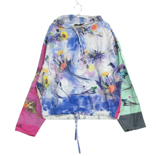 Louis Vuitton by Virgil Abloh Hoodie Anorak Cotton Poplin Floral Flower Top from The Reluxe