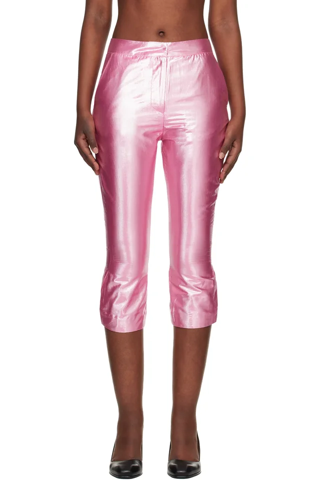 Edward Cuming Pink Knee Jerk Capri Shorts, image 1 of 1 from SSENSE