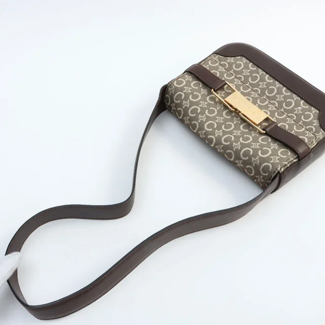Celine C Macadam One-Shoulder Bag Beige/Brown in Brown Canvas from VINTAGE QOO TOKYO, photo 11 of 16