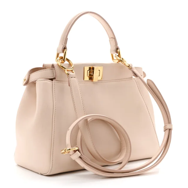 Fendi Nappa Mini Peekaboo Iconic Satchel Rosa Plaster in Nappa leather from FASHIONPHILE, photo 3 of 17